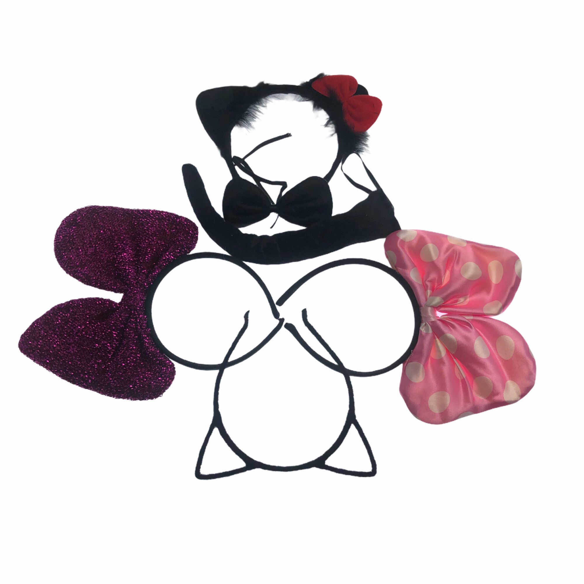 Set 4 coronite petrecere, Pisica/Minnie, Atelier, Plastic